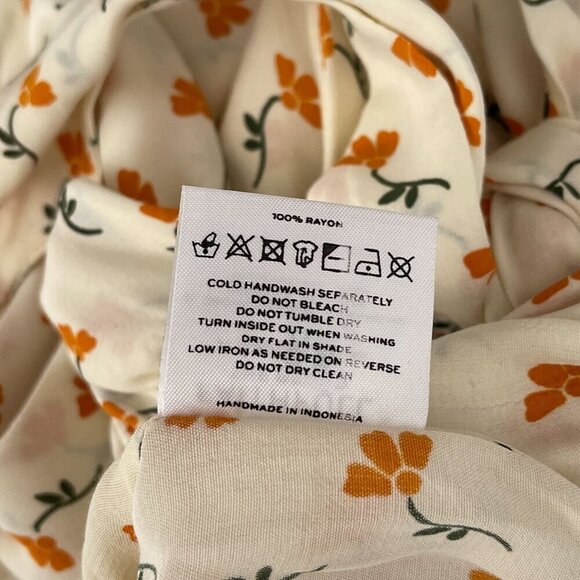 Faithfull The Brand Tie Waist‎ La Guardia Crop Top Marje Orange Floral Womens 4 - Picture 10 of 16